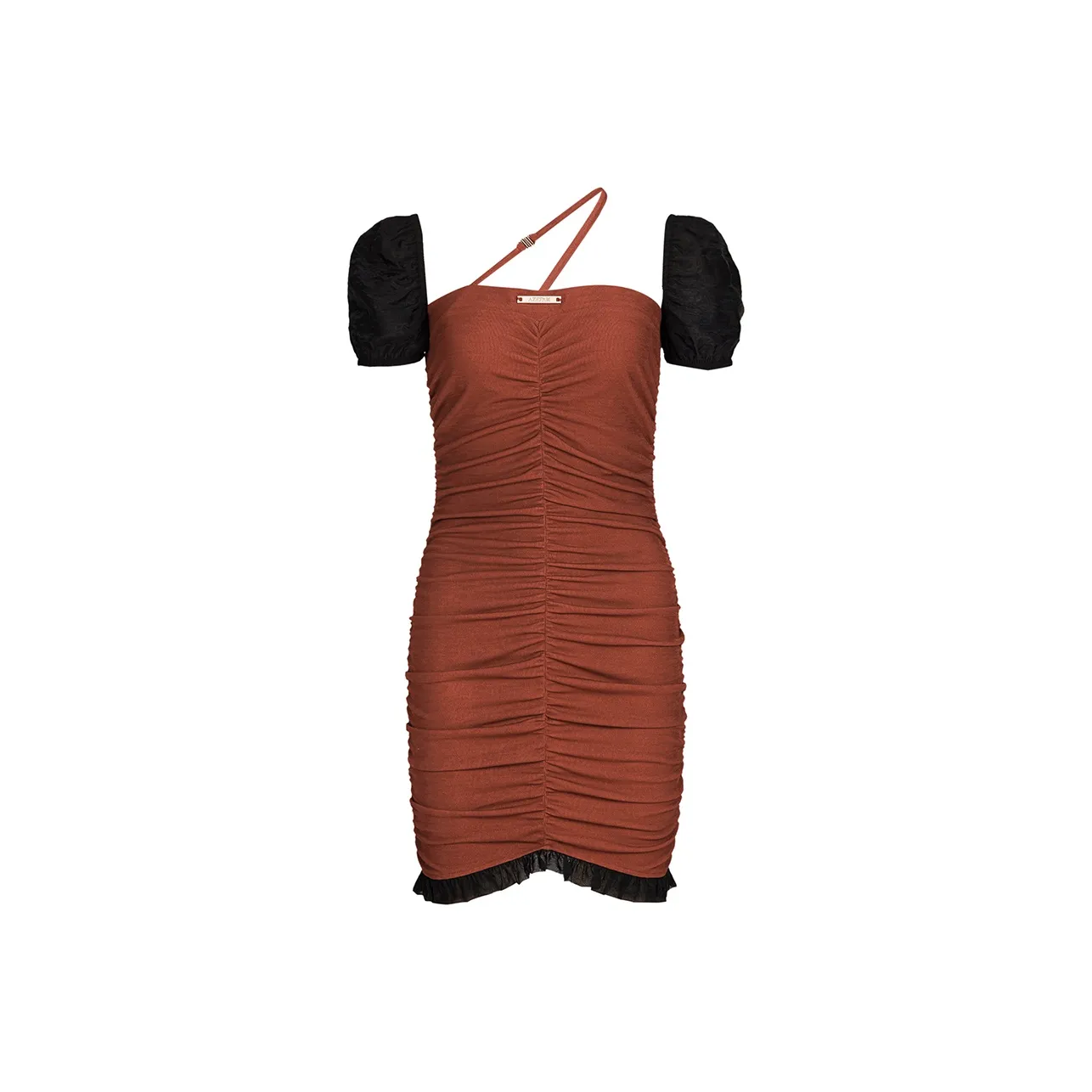 AZEPAM Кирпично-красный Женские Платья с Коротким Рукавом