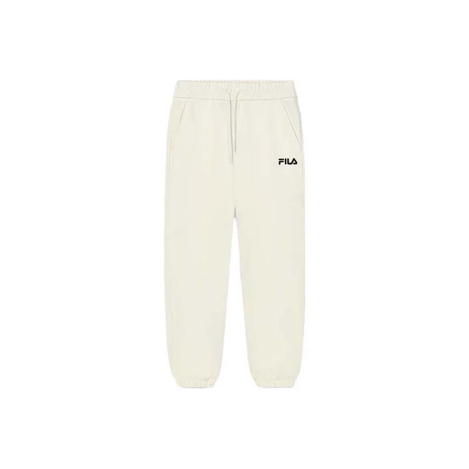FILA Knitted Sweatpants Women's Milk Salt White