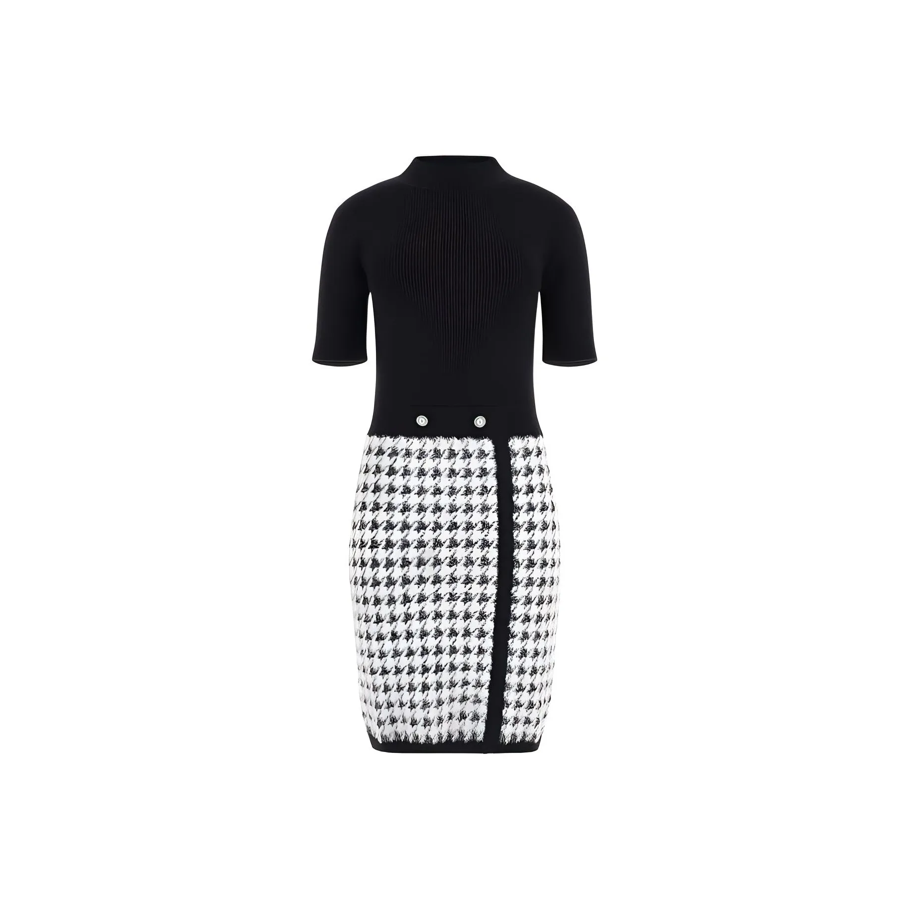 GUESS Short Sleeved Dress Women's Black White