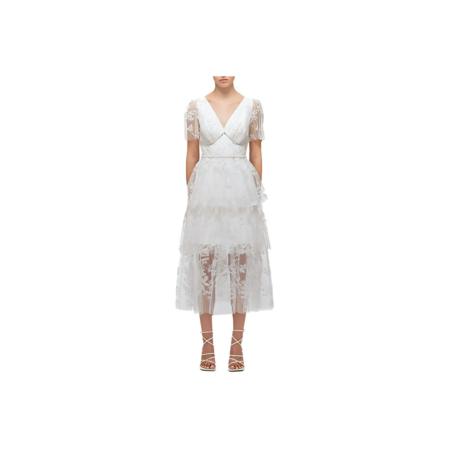 Self portrait Short Sleeved Dresses Women's White