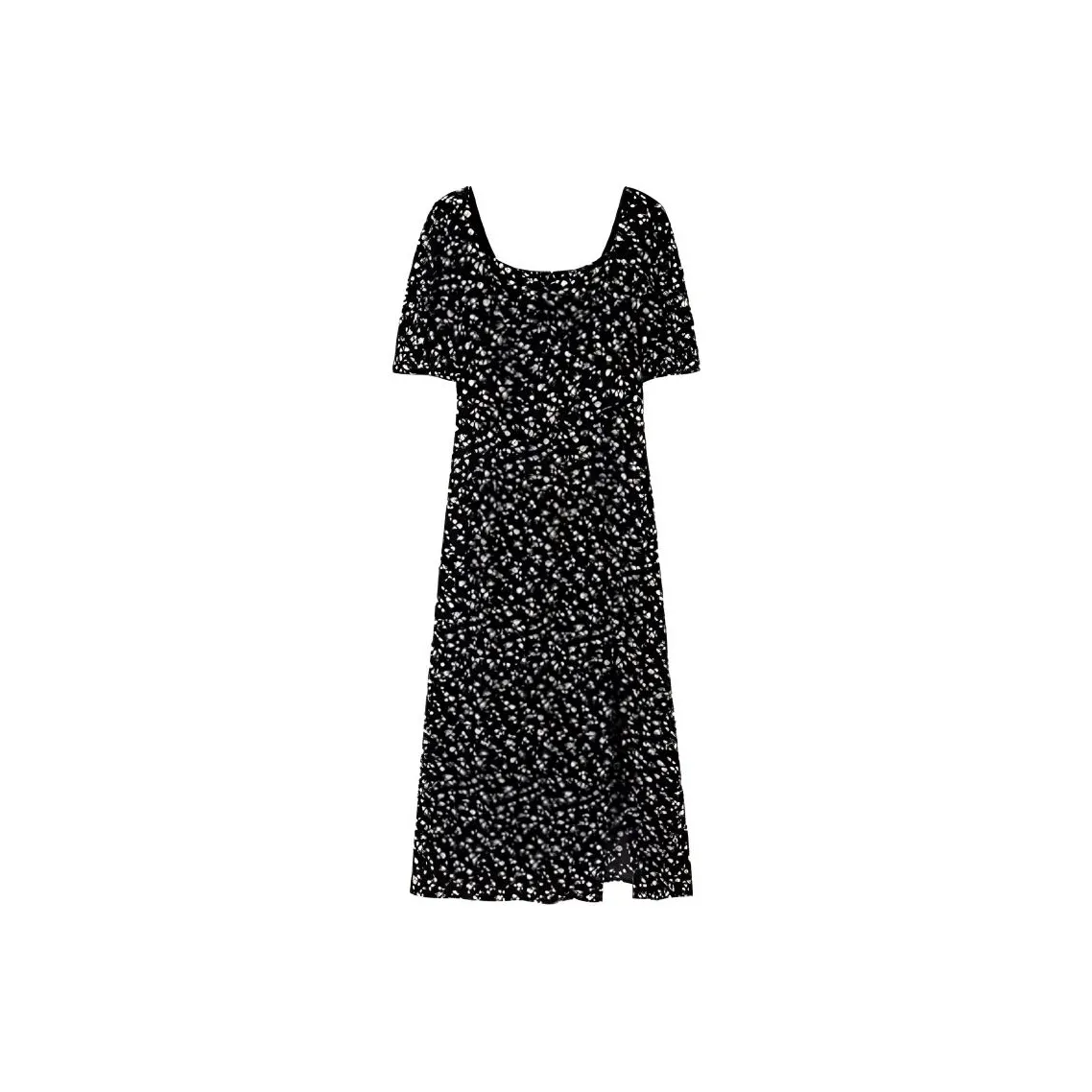 TKY SHOP Short Sleeved Dress Women's Black Floral