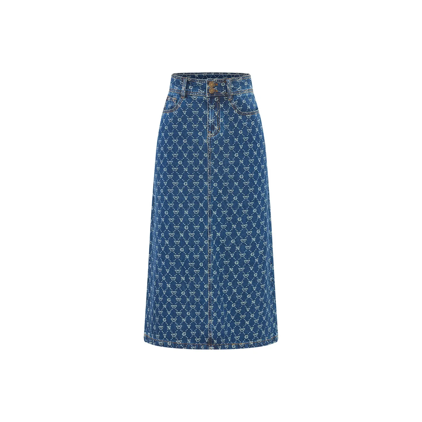 NAVIGARE Denim Long Skirt Women's Denim Blue