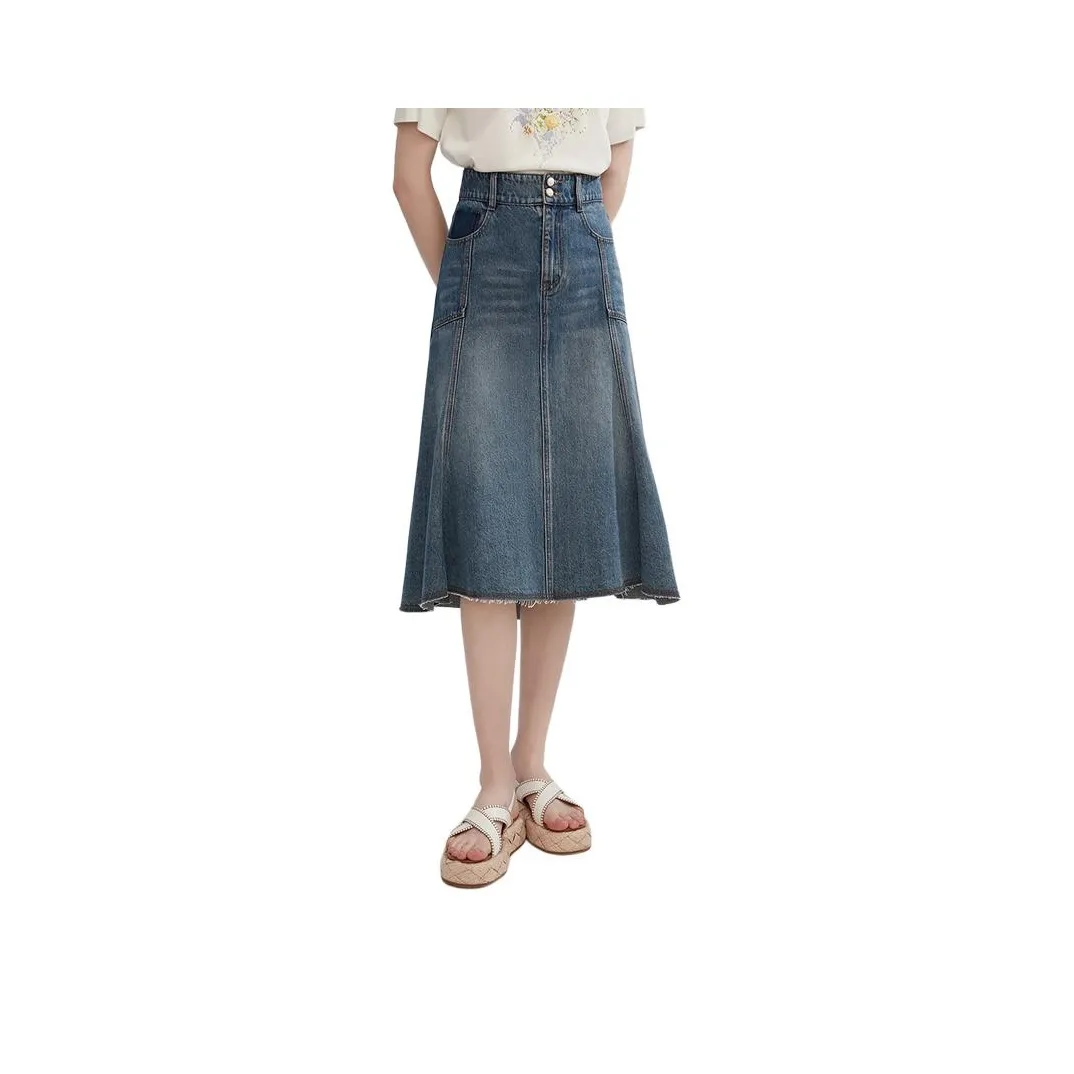 Caroline Denim Long Skirt Women's Blue