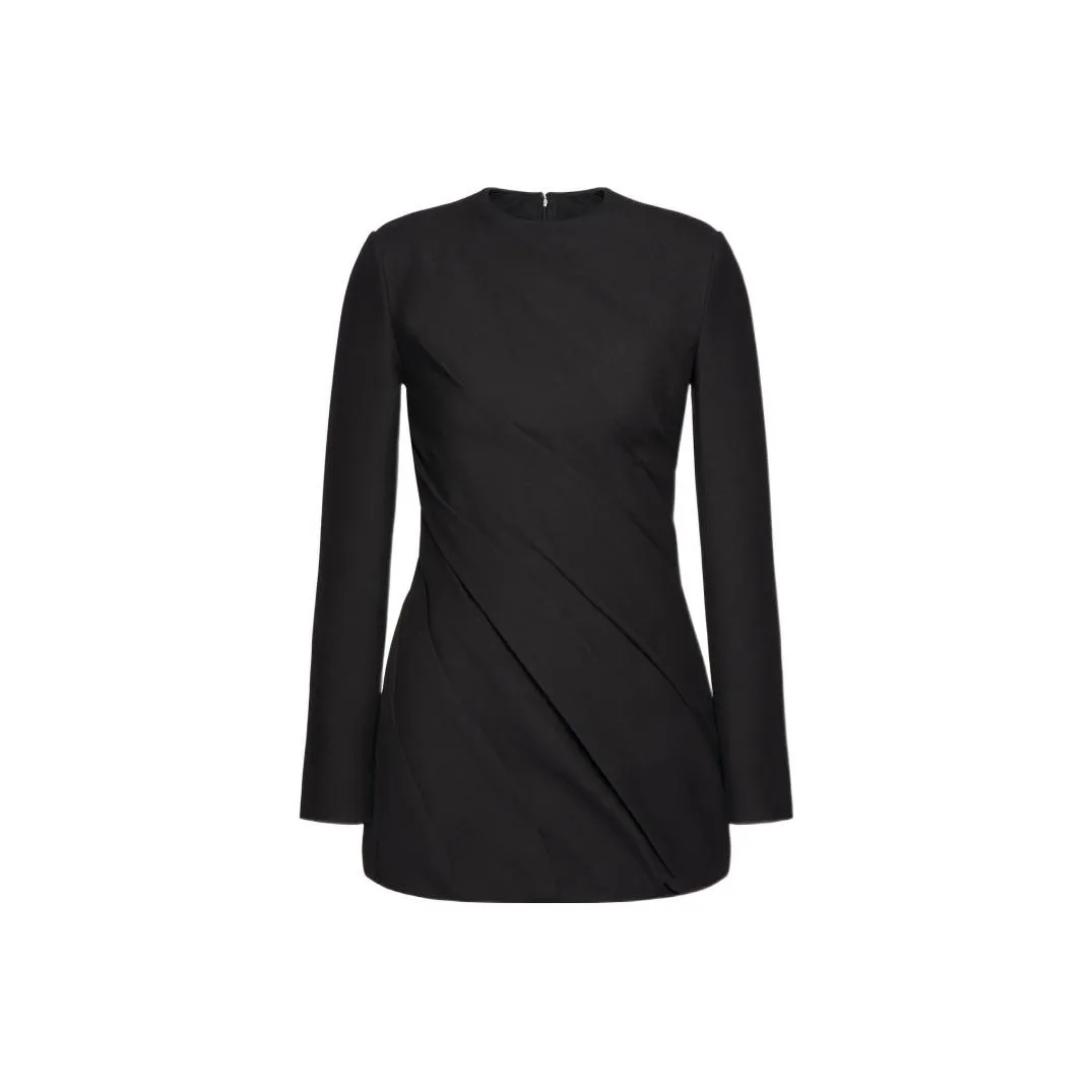 Valentino Draped Long Sleeved Mini Dress