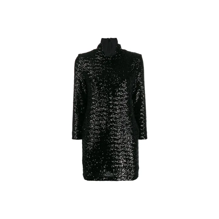 Fabiana Filippi Sequin Embellished High Neck Mini Dress