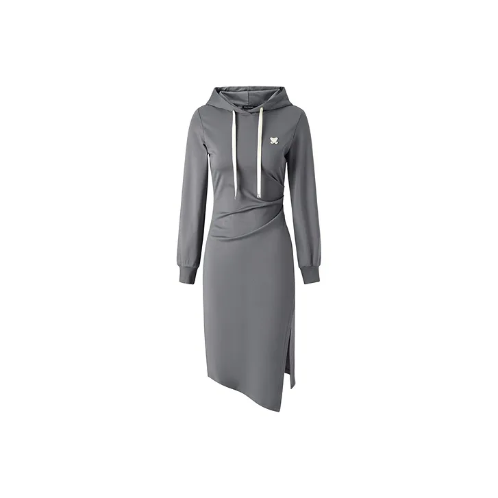 PEACEBIRD Серый Женские Длинные Платья с Рукавами