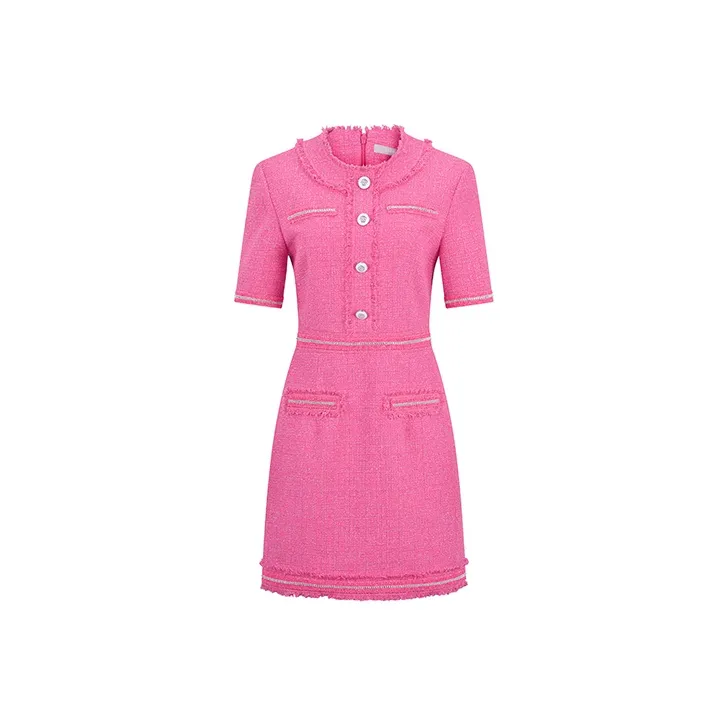 RARE Short Sleeved Dress Women's Rose Red