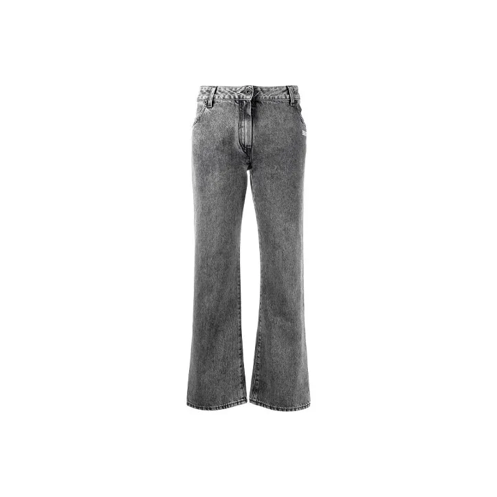 OFF WHITE Cropped Flared Jeans