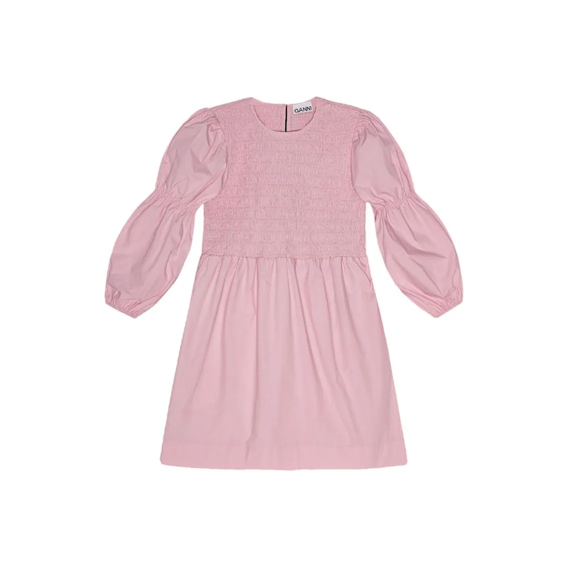 GANNI SS24 Long Sleeved Dress Women's Bleached Mauve