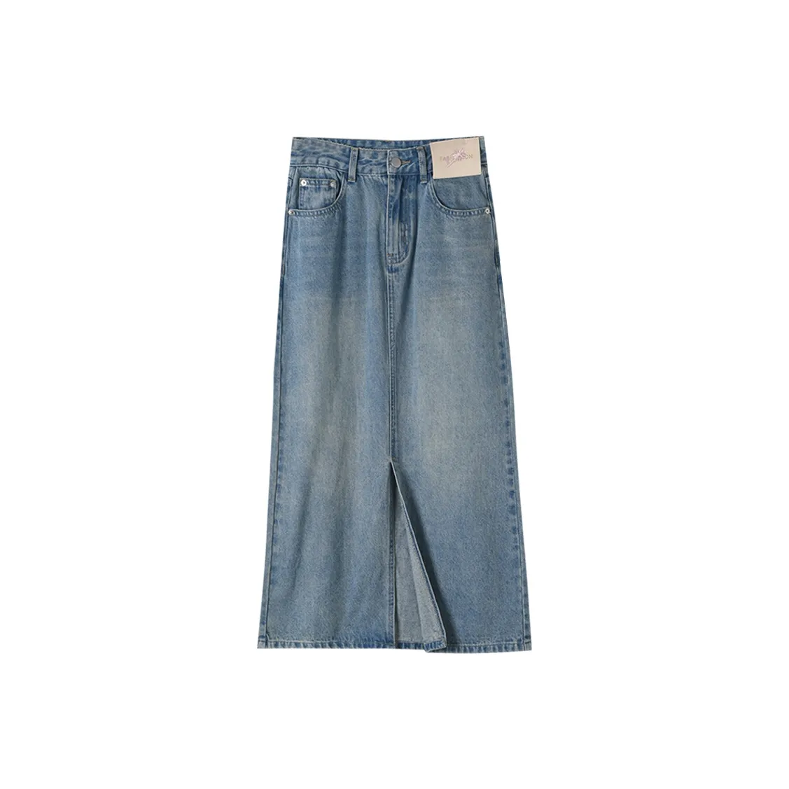 HIPPIEMISS Denim Long Skirt Women's Light Blue