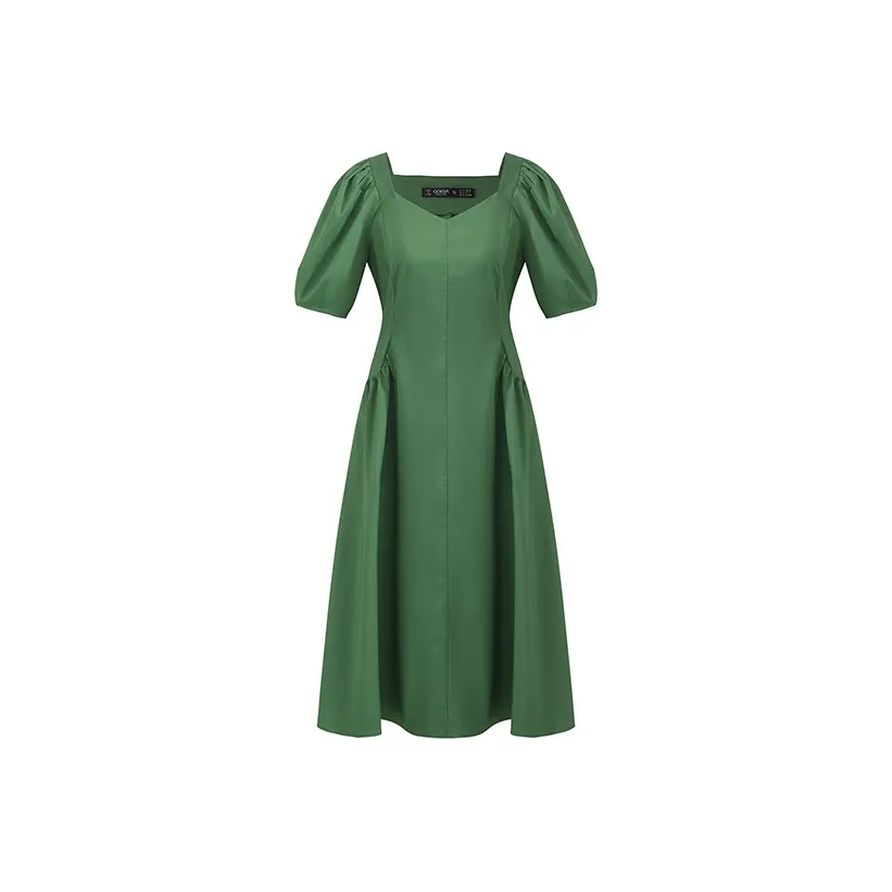 GOELIA Short Sleeved Dress Women's Forest Green