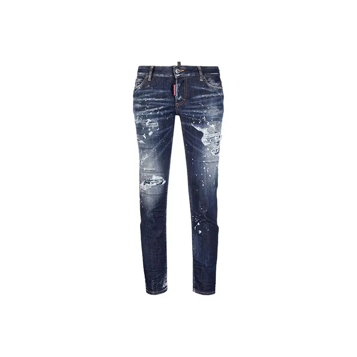 DSQUARED 2 Distressed Paint Splatter Cropped Jeans