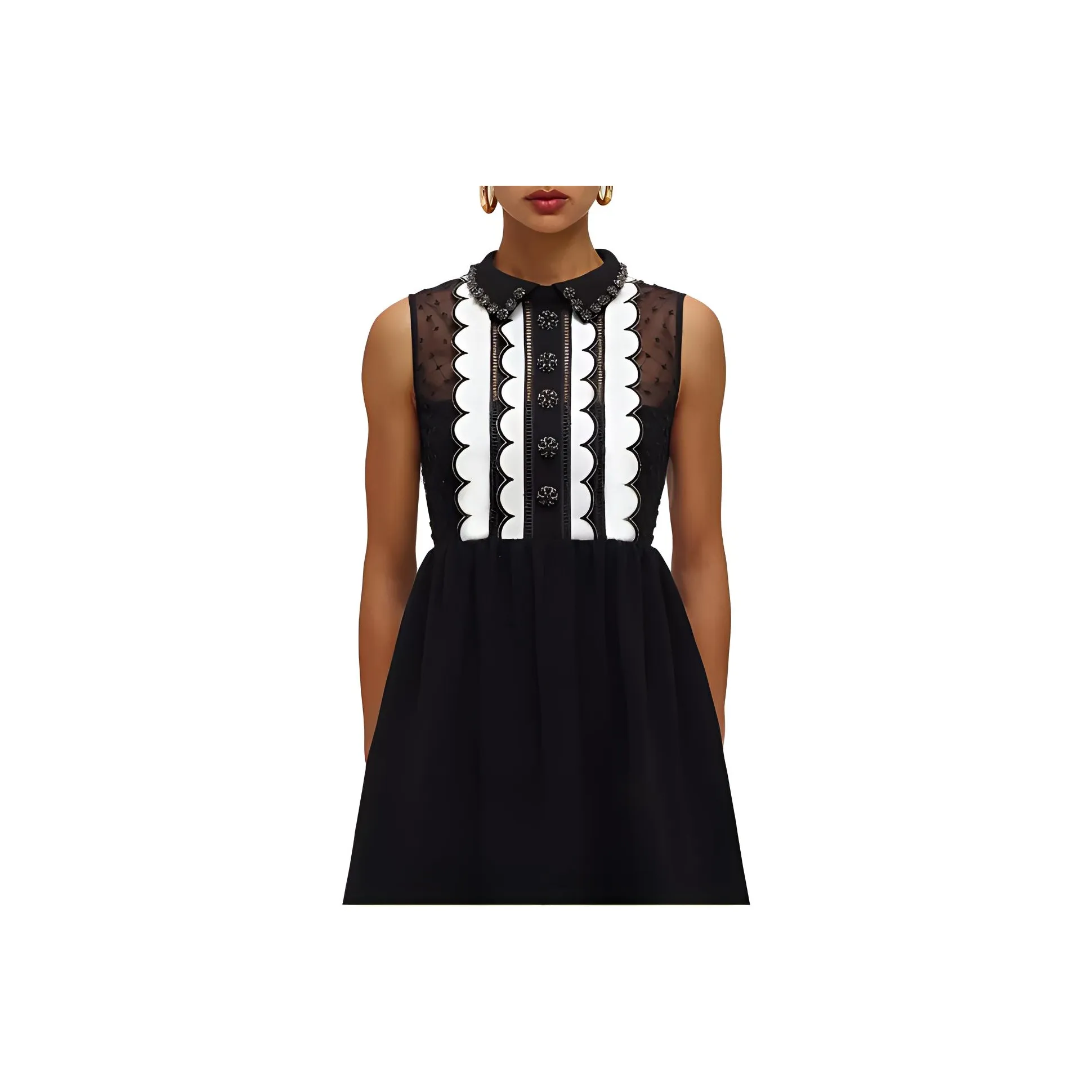 Self portrait Sleeveless Dresses Women's Black