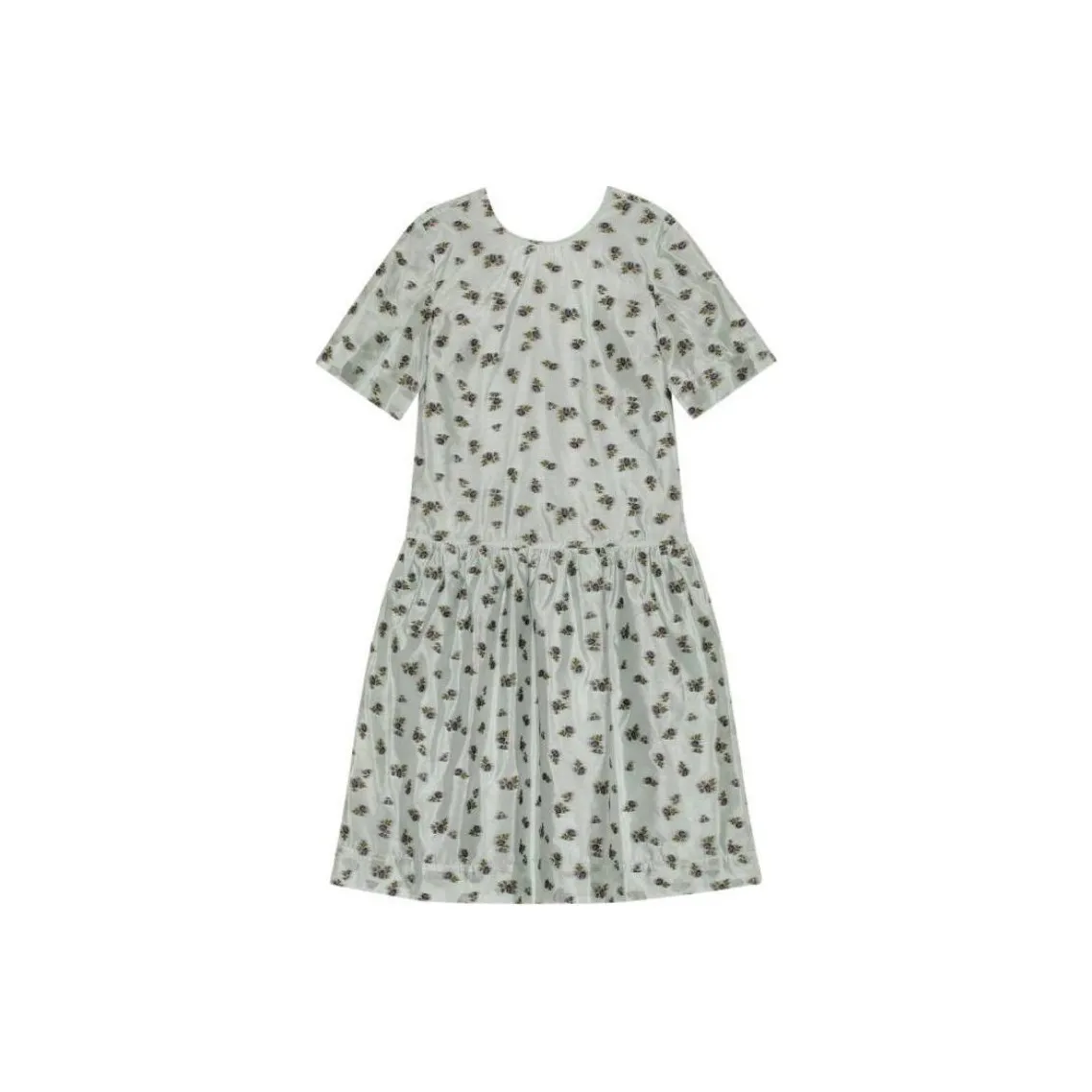 GANNI Короткое платье с короткими рукавами женское серое