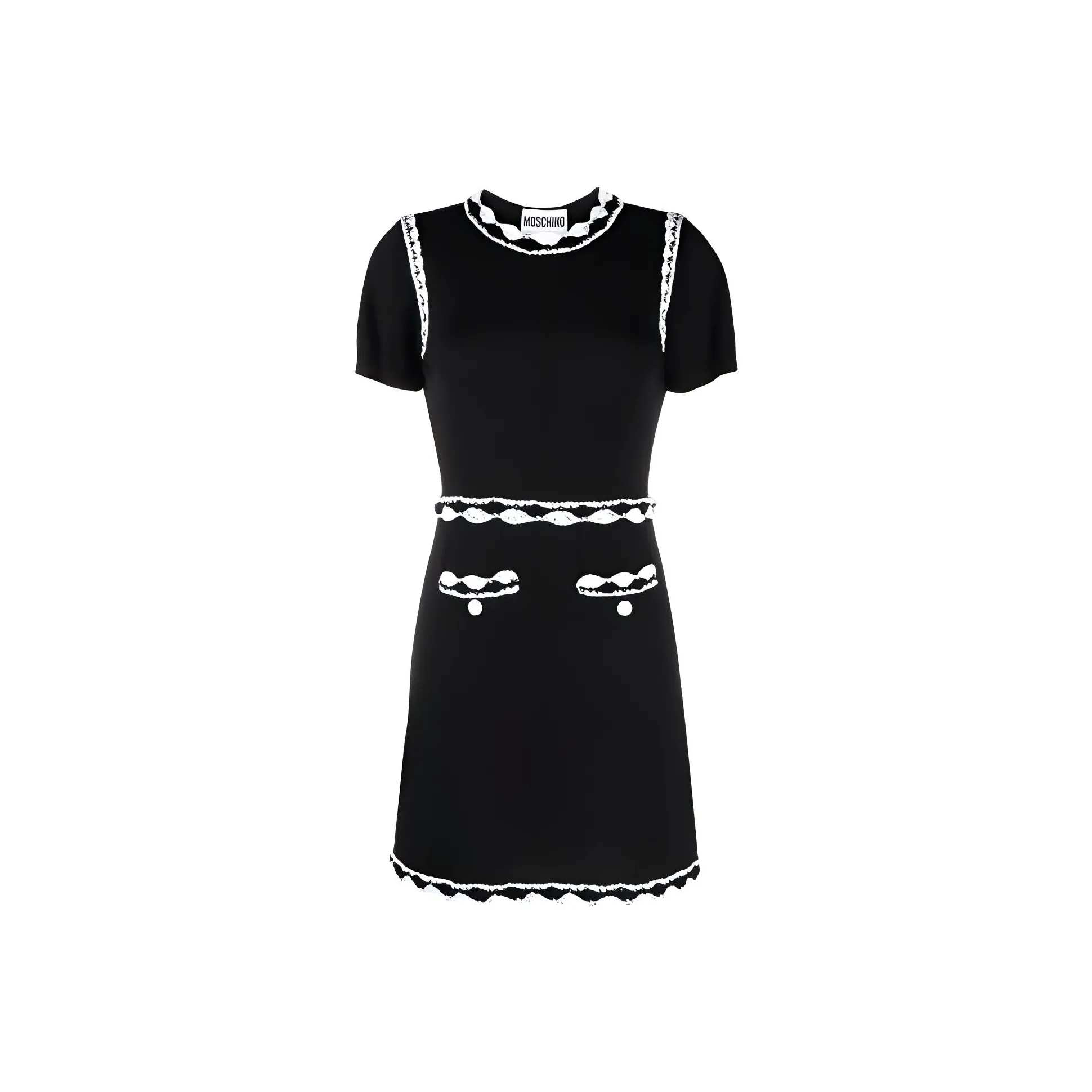 MOSCHINO Crochet Trim Crewneck Dress