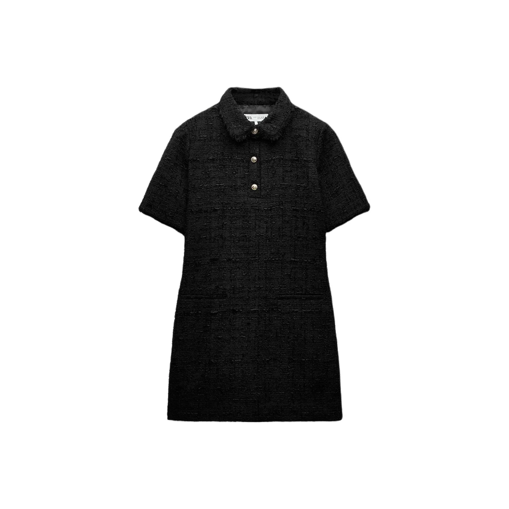 ZARA ZW Series Short Sleeved Dresses Women's Black