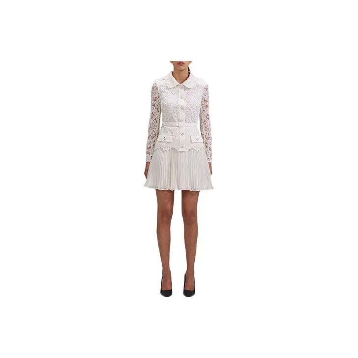 Self portrait Long Sleeved Dresses Women's White
