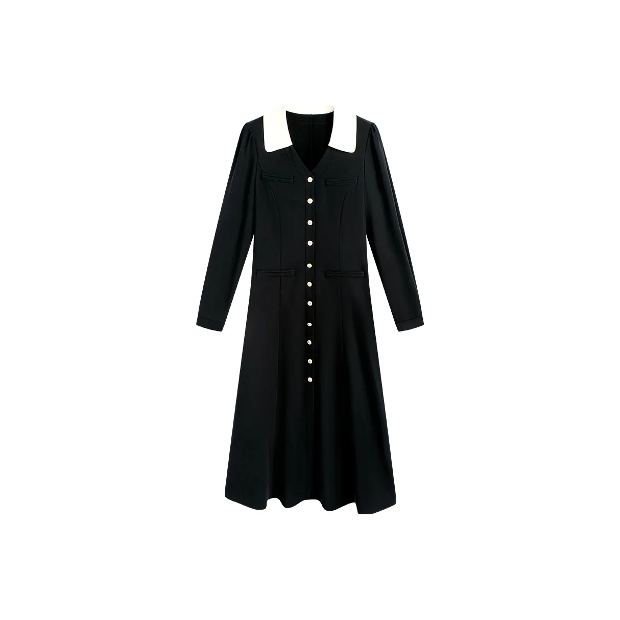 Famanxuan Long Sleeved Dresses Women's Twilight Black