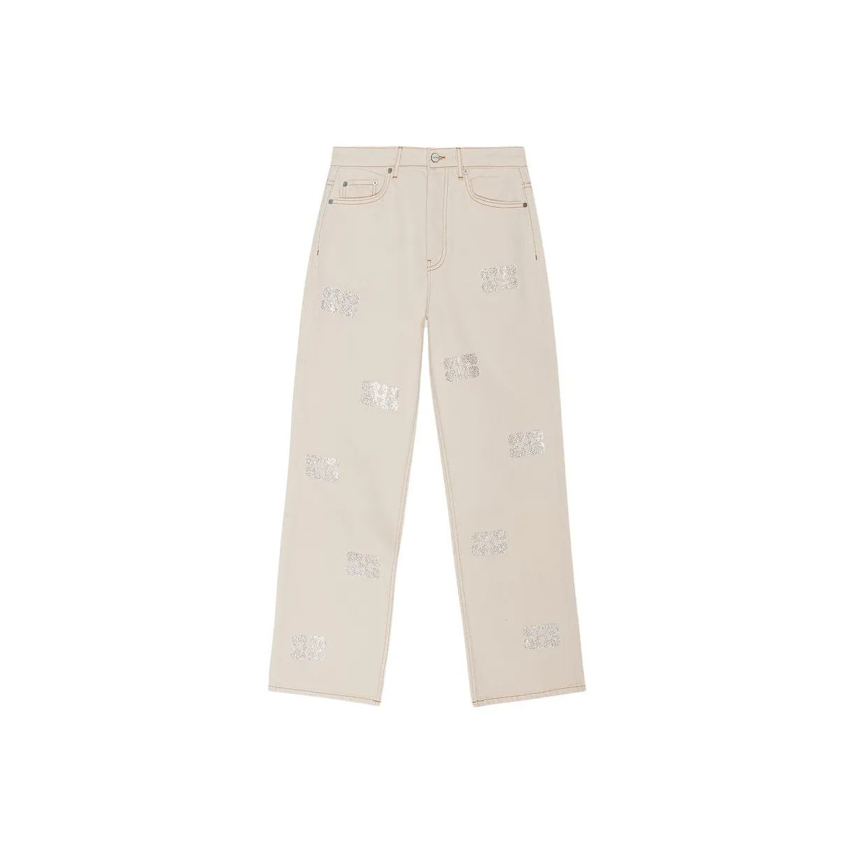 GANNI Sparkle Izey Jeans 'Vanilla Ice'
