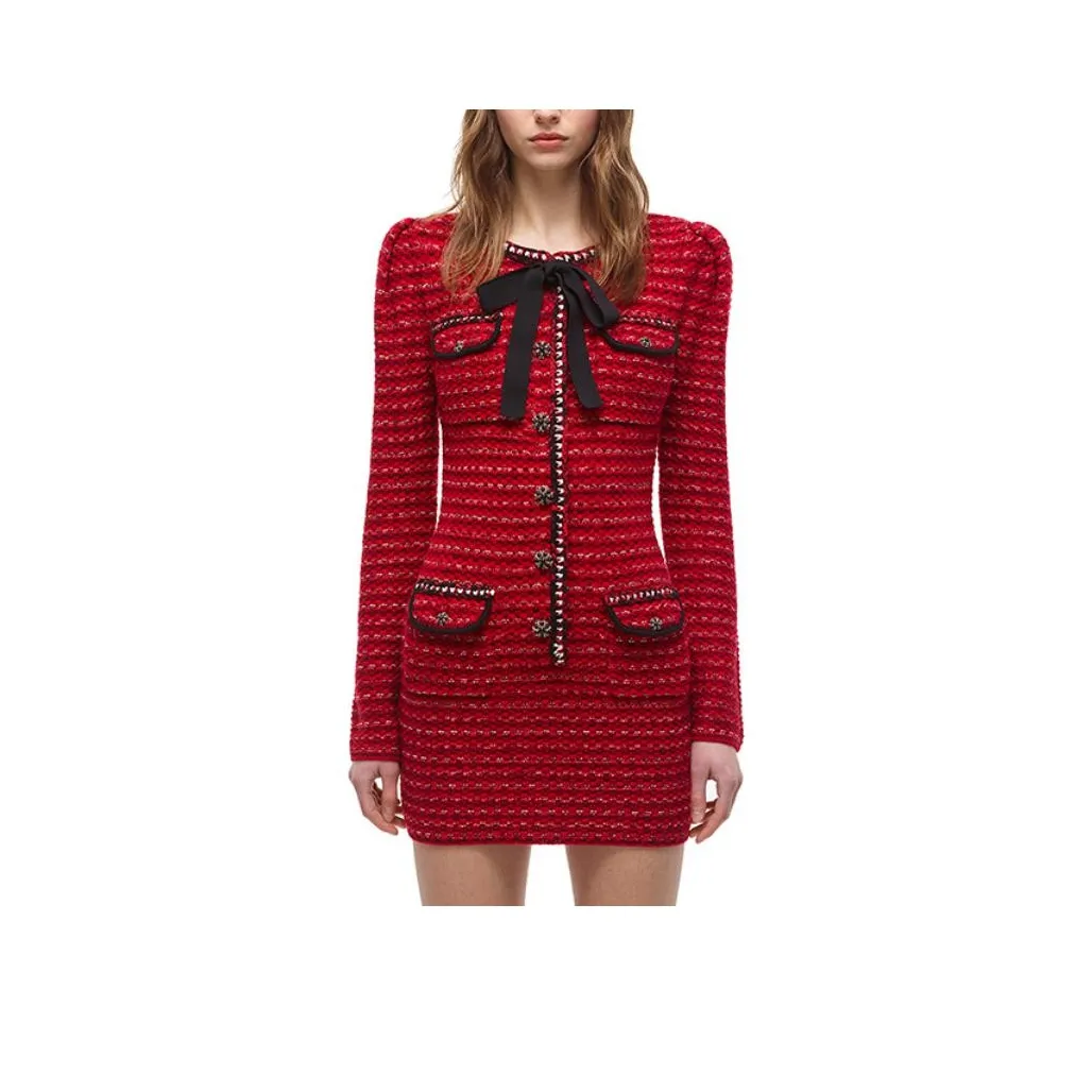 Self portrait Long Sleeved Dresses Women's Red