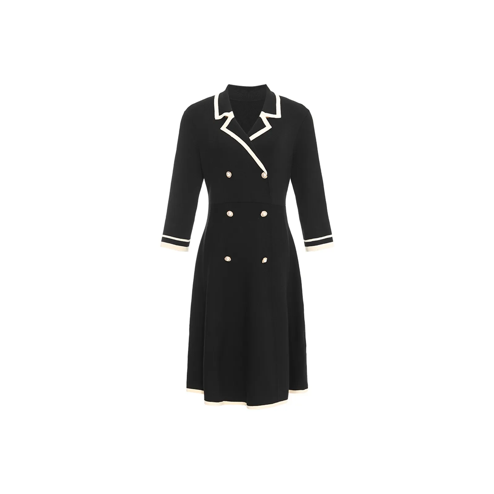 GOELIA Трикотажная ткань Длинное платье с длинными рукавами Женское