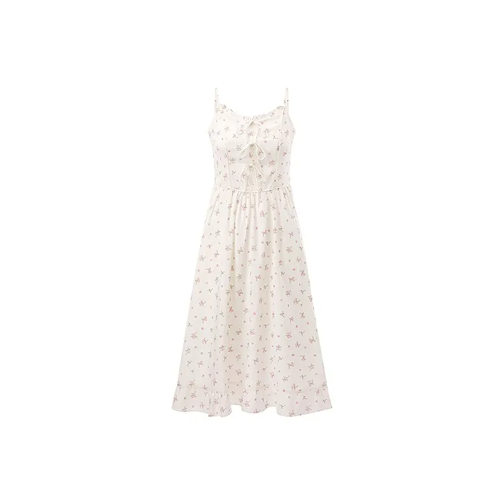 LEDIN Slip Платье Женское Красное с принтом