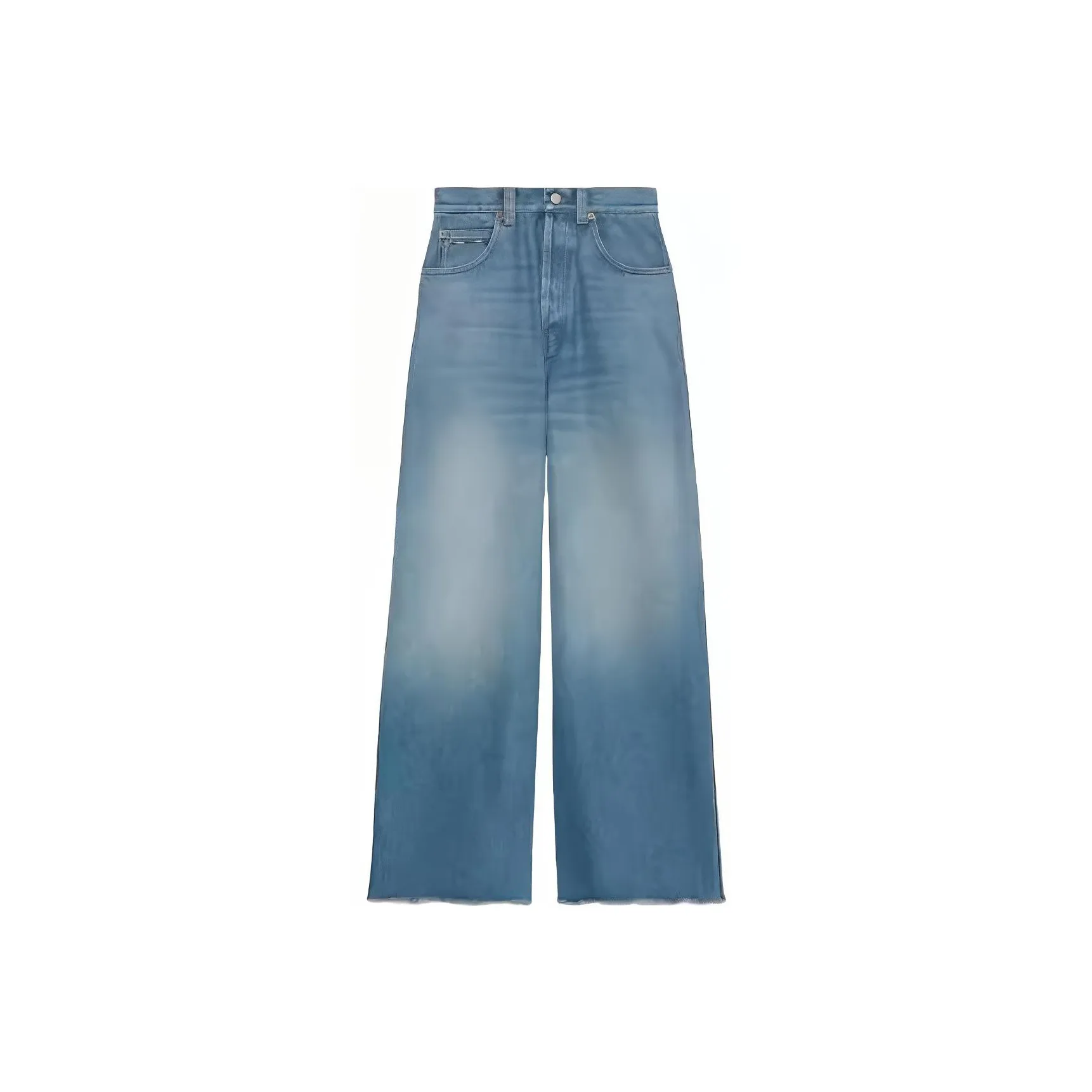 GUCCI Frayed Hem Wide Leg brown jeans