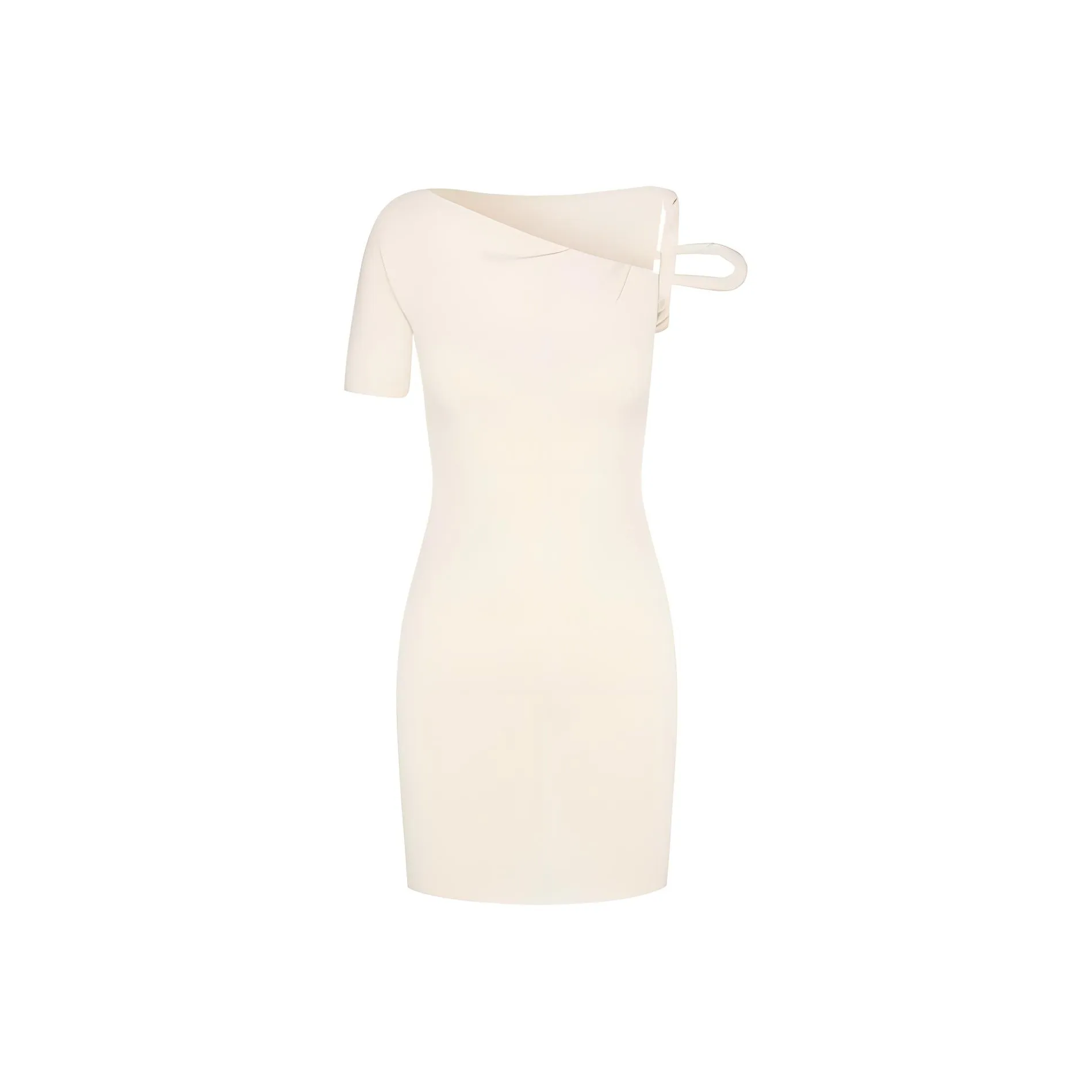 Khy DROP 004 Sueded Stretch Twist Mini Dress Short Sleeved Dress Women's Stone/Stone Color