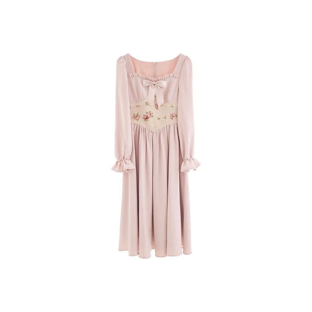 Blovelan Long Sleeved Dress Women's Peach Pink