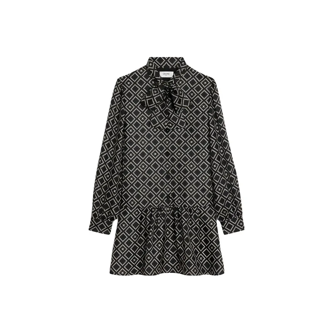 CELINE Basque Mini Dress In Silk Twill