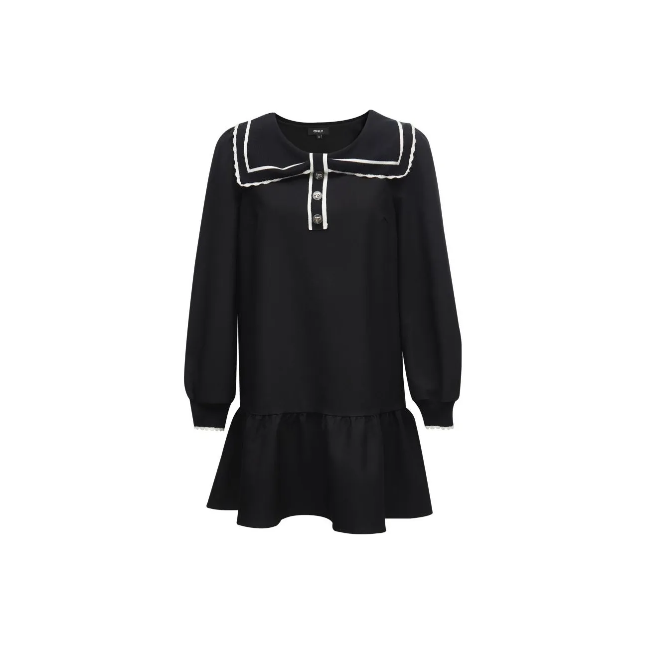 Only Черное Женское Длинное Платье с Рукавами