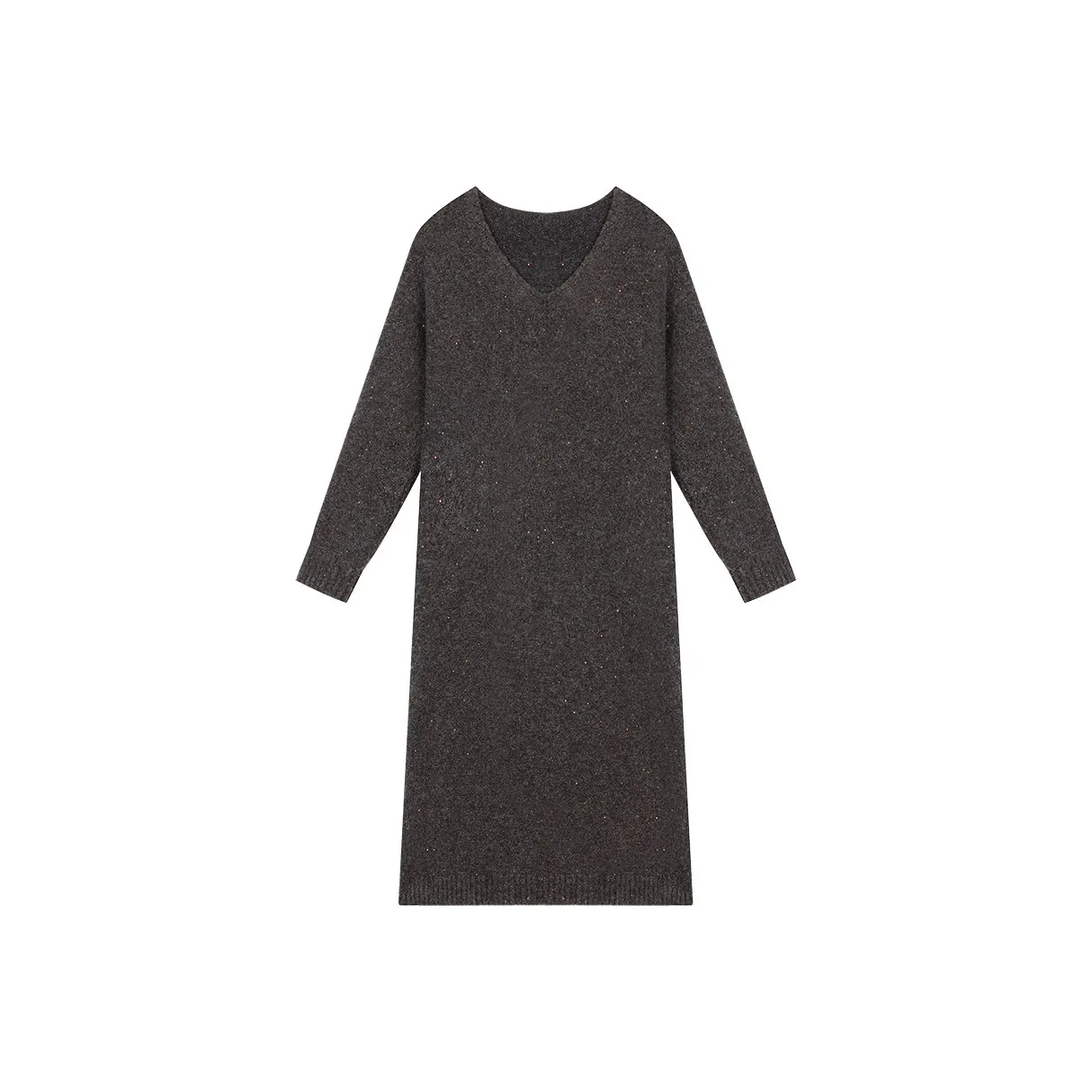 ELF SACK Long Sleeved Dresses Women's Vintage Coffee