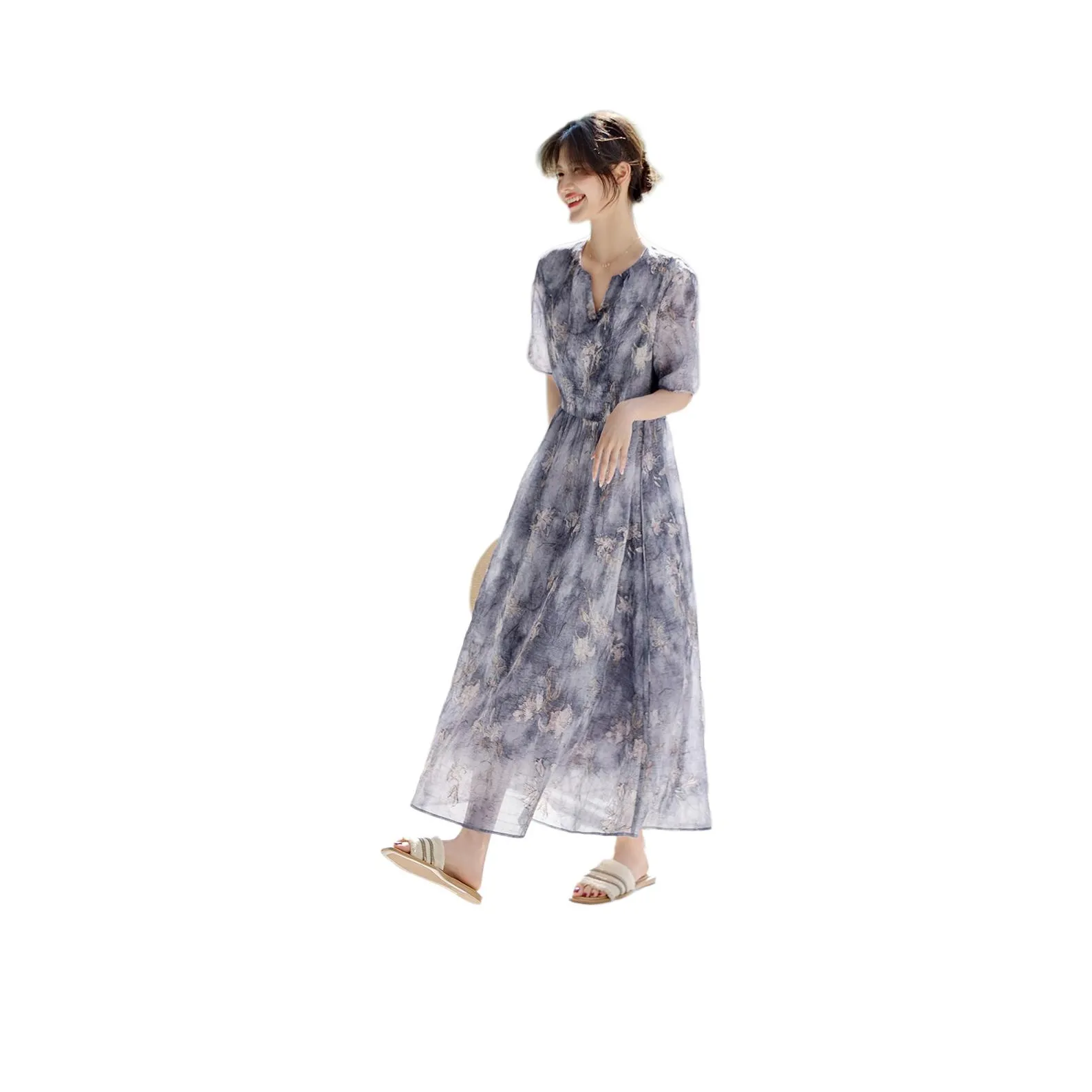 XWI Короткий рукав Платье Женское Misty Дикий Фиолетовый