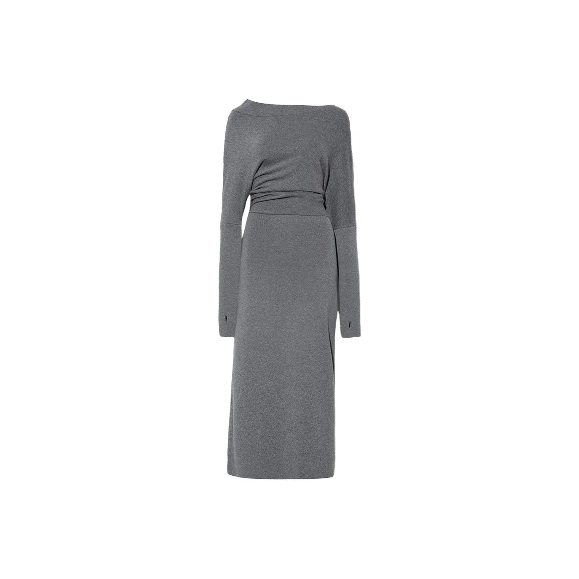 DPLAY Long Sleeved Dress Women's Elegant Gray