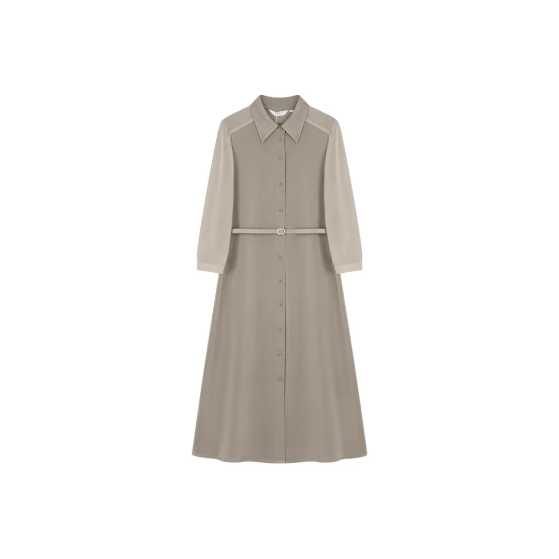 IHIMI Длинное платье с длинными рукавами женское серый CAMEL