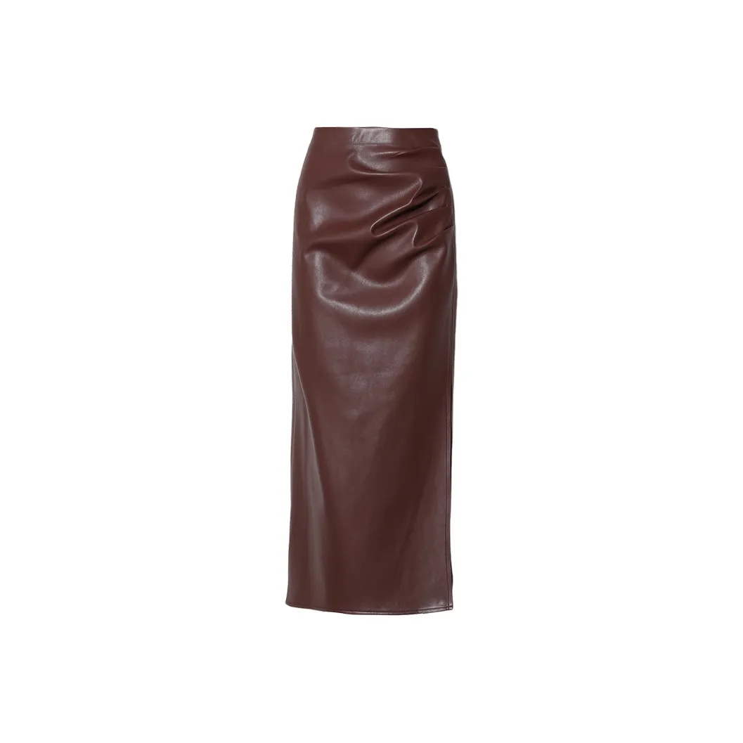 DPLAY Leather Long Skirt Women's Ancora Red