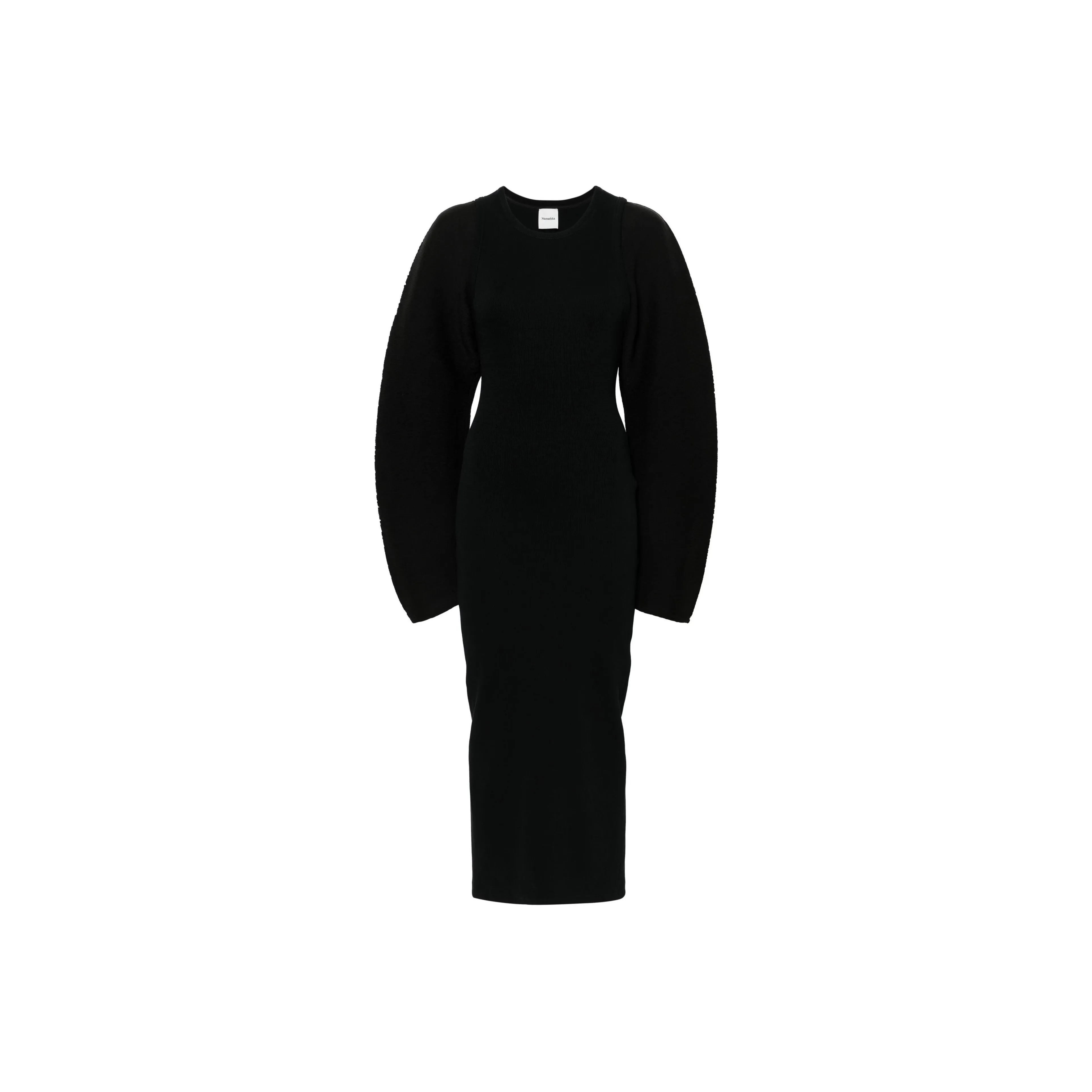 NANUSHKA Layered Sculpted sleeves Midi Dress