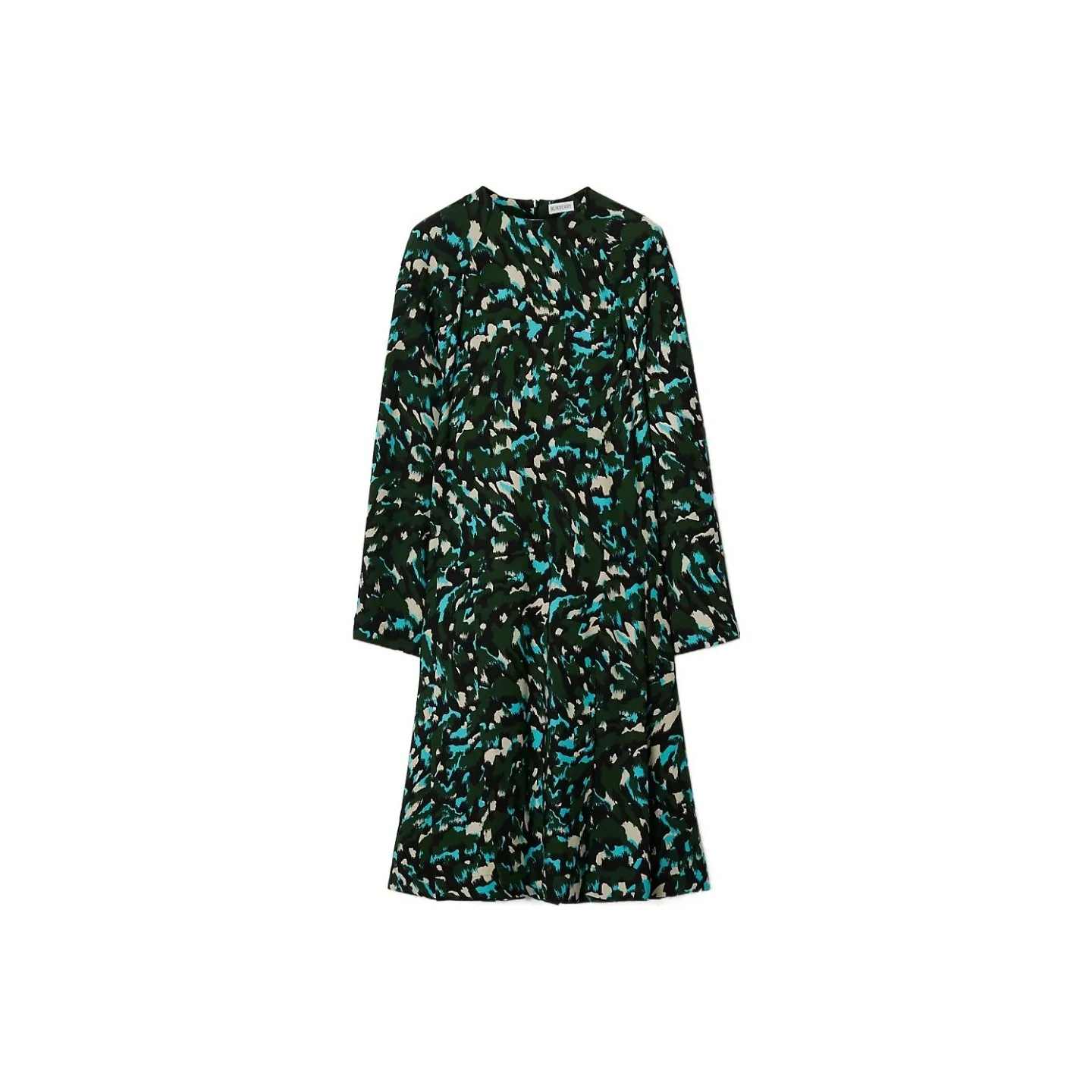Burberry Длинное платье с длинными рукавами женское зеленое