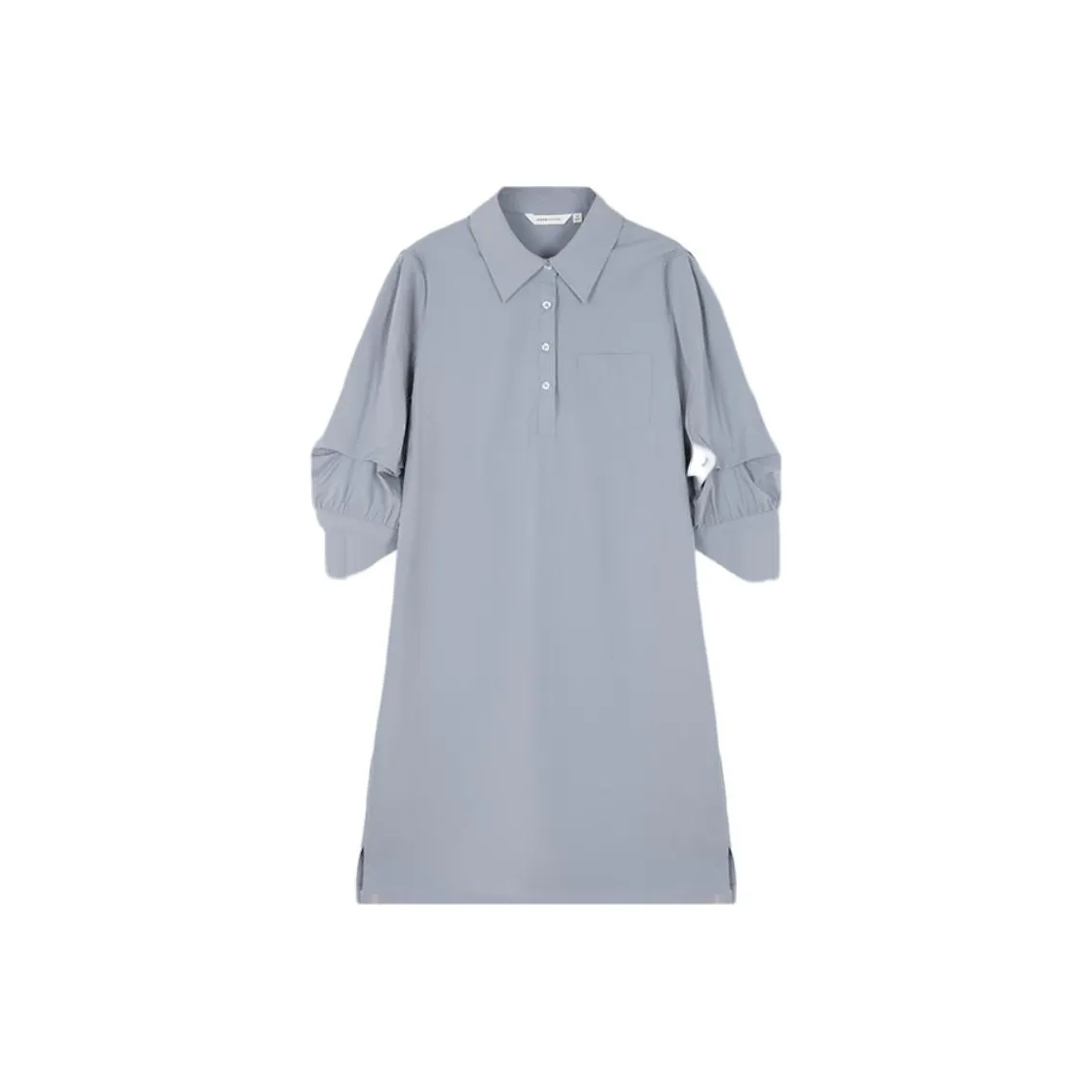 Mo Han Yi Mei Длинный рукав Платье Женское Синее