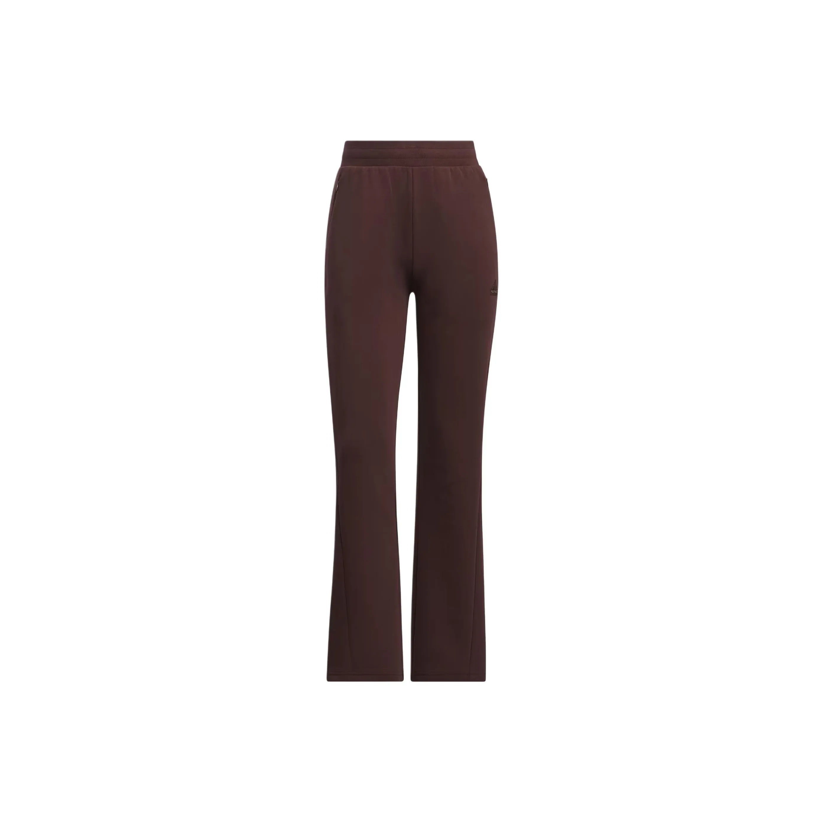 Adidas FW24 DOUBLEKNIT FLARE Knitted Sports Pants Women's Dark Gray Brown
