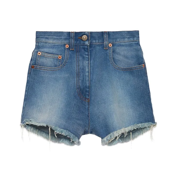 GUCCI Denim Shorts Women's Blue