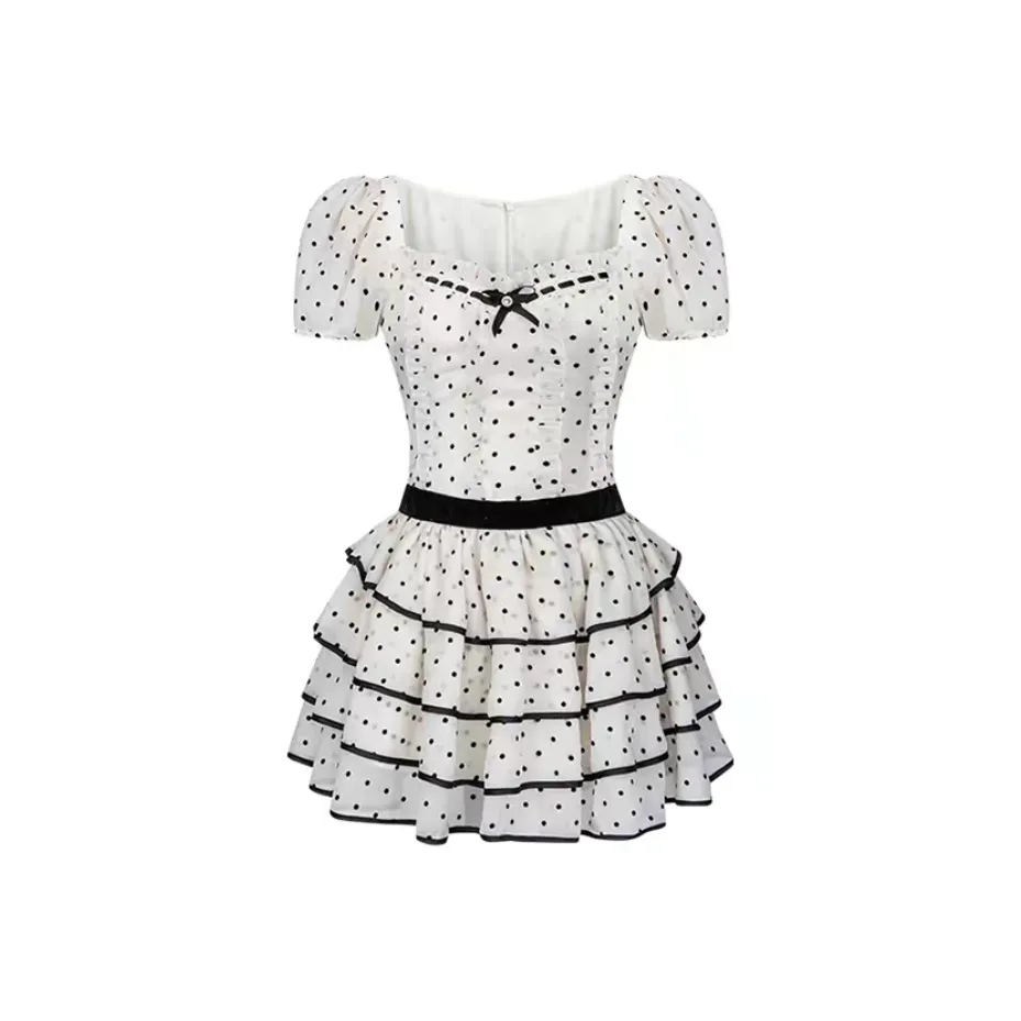 PAIN OR PLEASURE Short Sleeved Dresses Women's White
