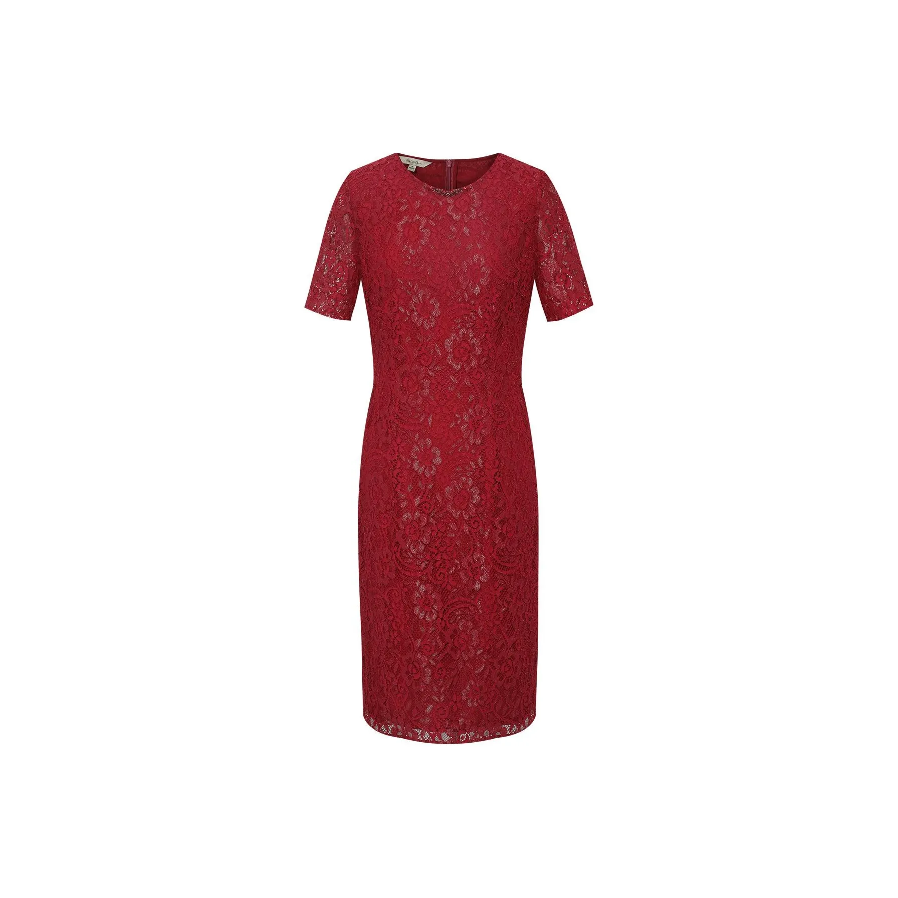 BBLLUUEE Короткий рукав Платье Женское Кленовый лист Красный