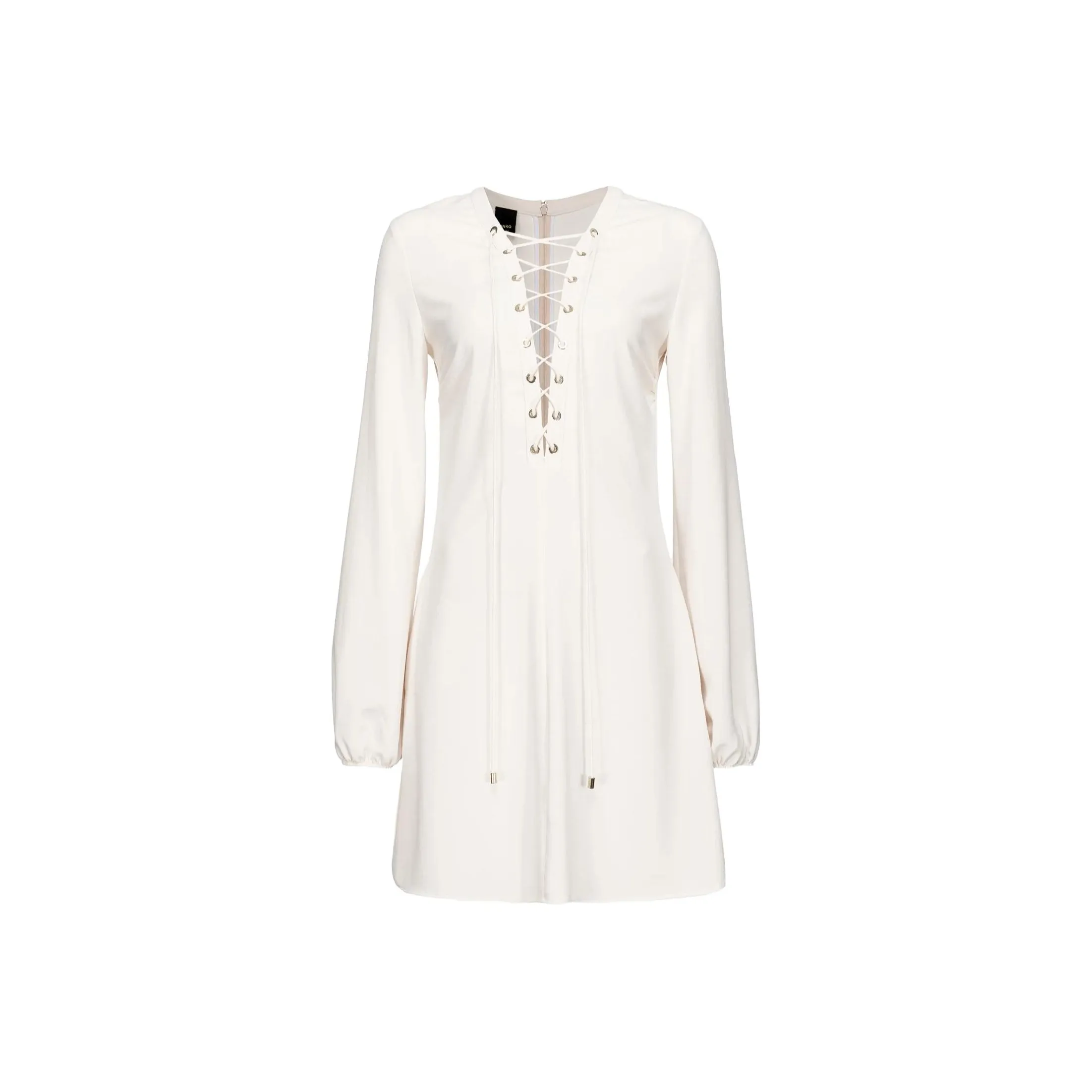 PINKO Длинное платье с длинными рукавами женское белое