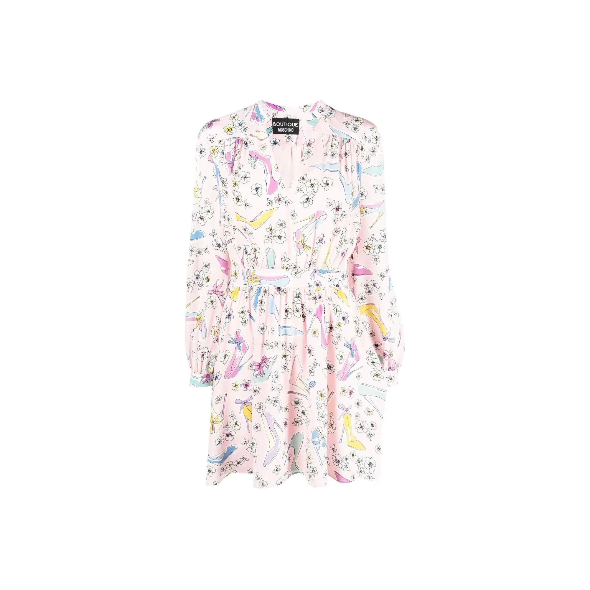 Boutique MOSCHINO Floral print Long sleeved Mini Dress
