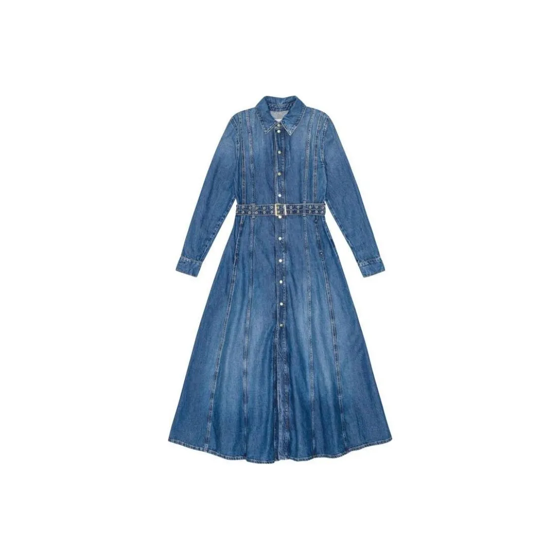 GANNI Straight Hem Denim Maxi Dress