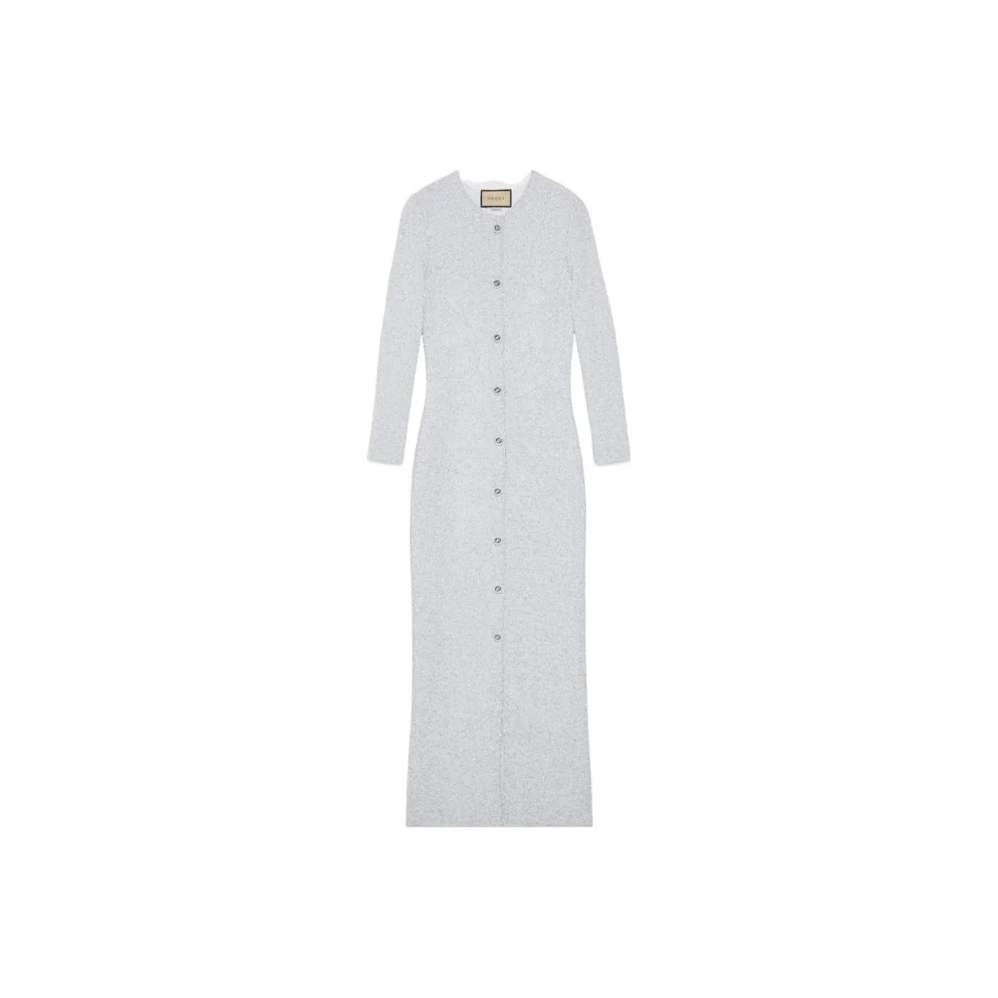 GUCCI Viscose Lame Sequin Embroidery Dress White/Grey