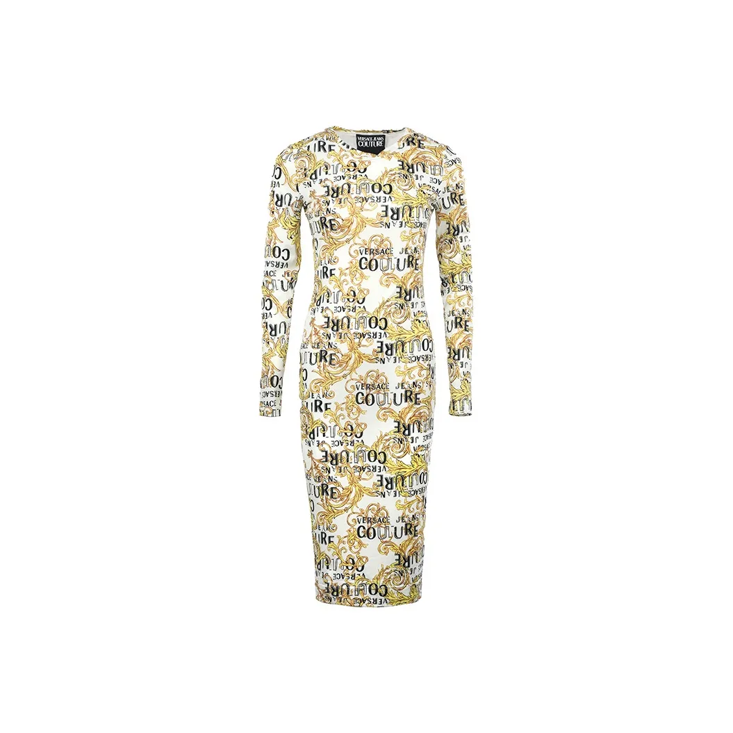 VERSACE JEANS COUTURE SS23 Long Sleeved Dress Women's White