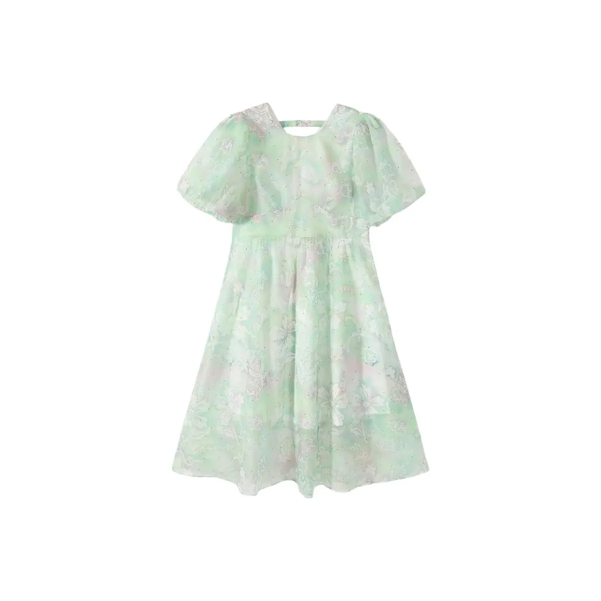 EICHITOO Короткий рукав Платье Женское Светло-зеленый Цветочный B4