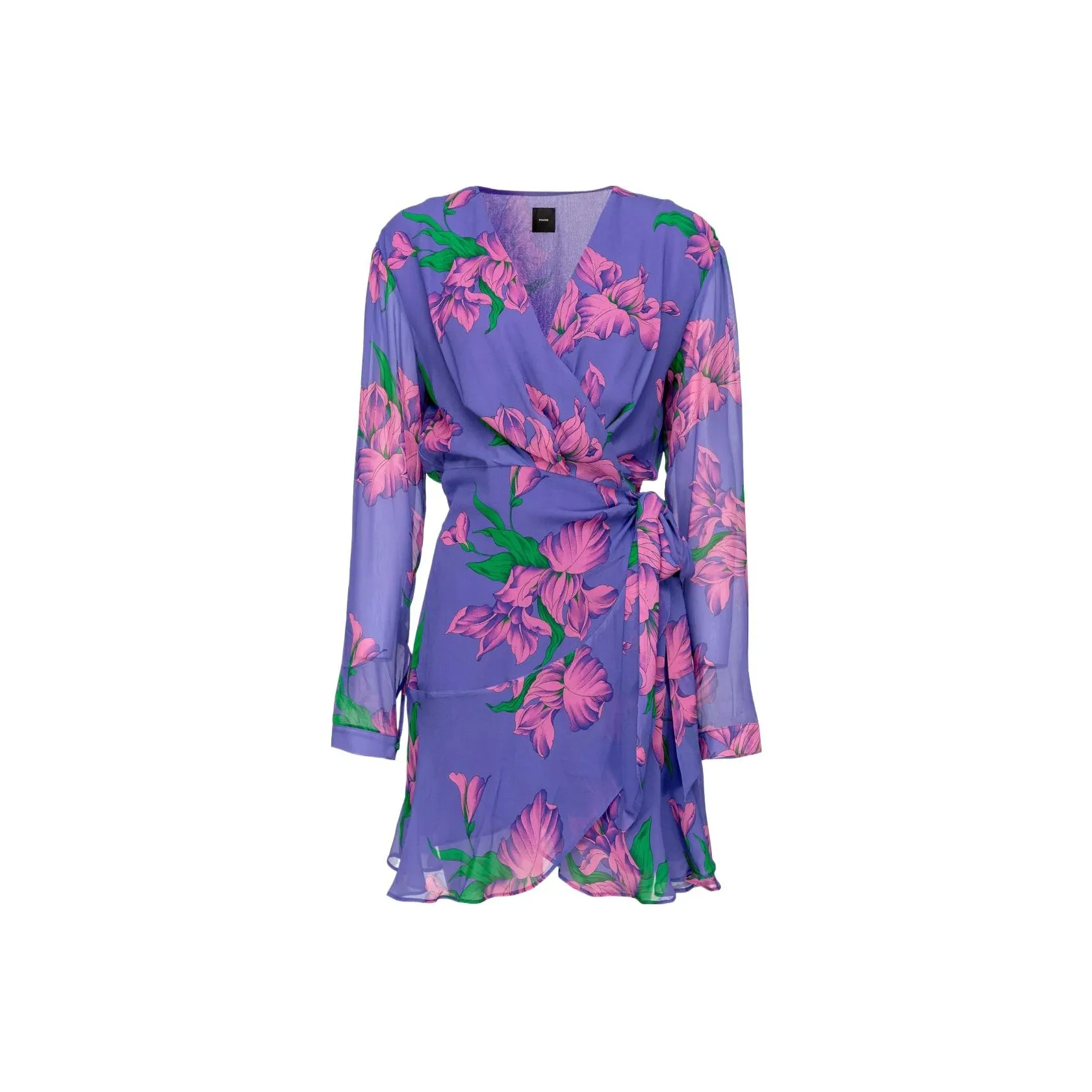 PINKO SS23 Длинное Платье с Длинными Рукавами Женское Фиолетовое